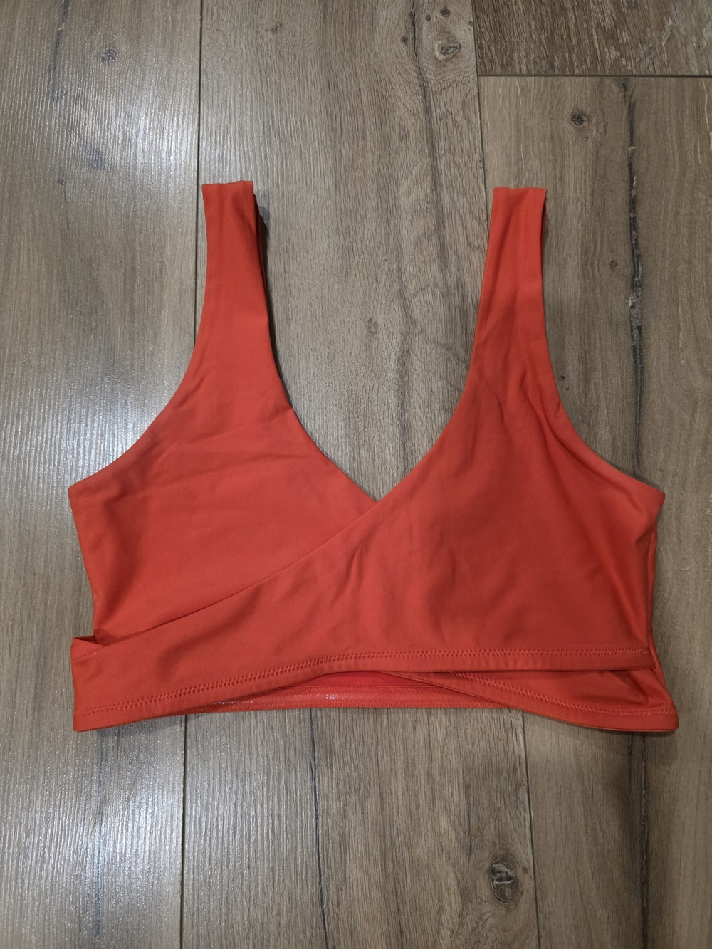 Fabletics Red/Coral V-Neck Sports Bra